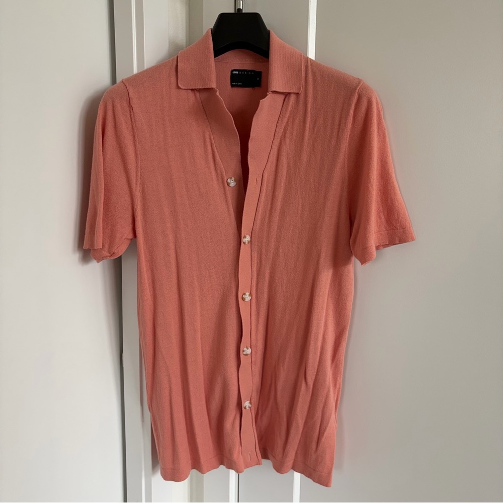 ASOS Men's Peach Button Down Shirt
